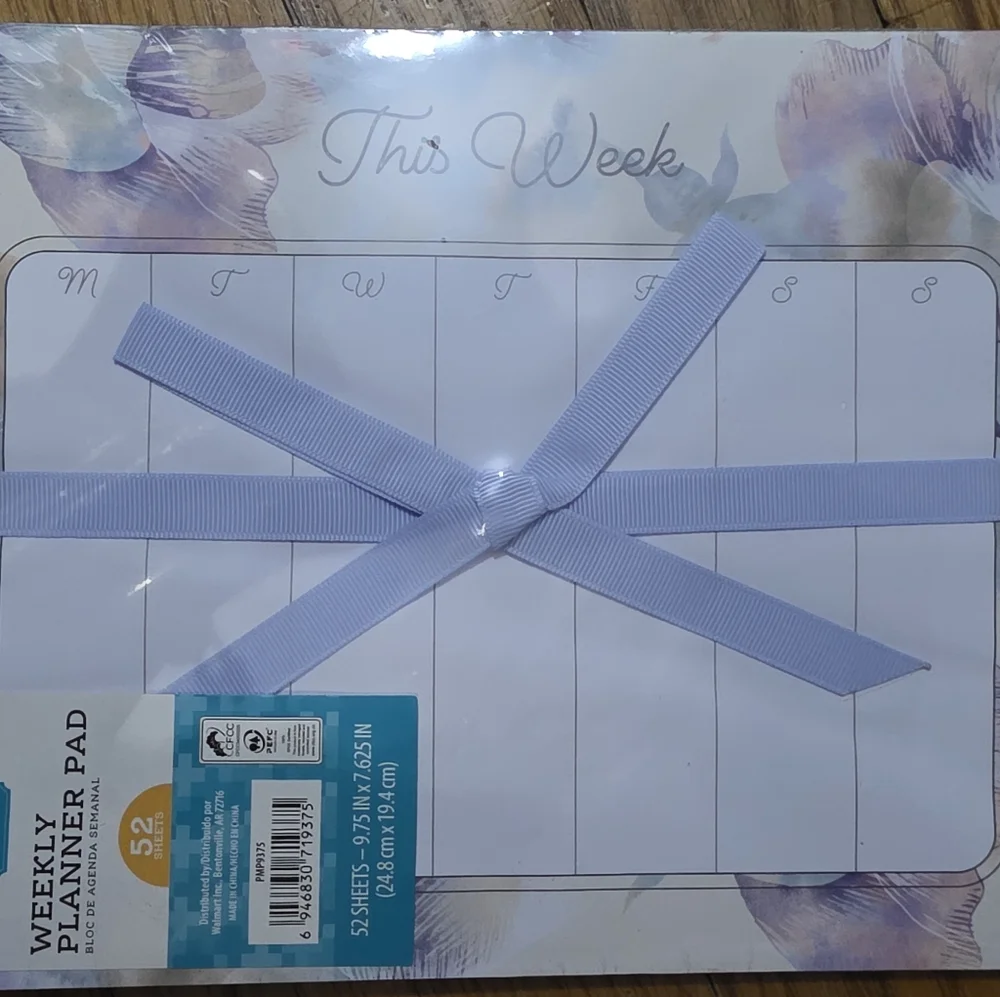 Purple Floral Weekly Planner Pad by